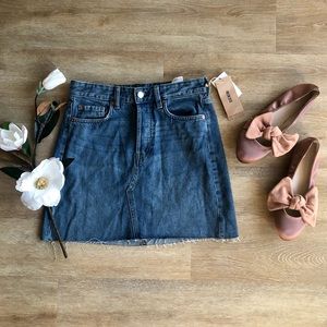 H&M Raw Hem Denim Skirt